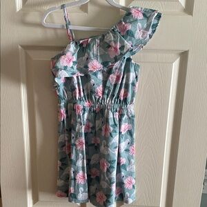 Janie & Jack Floral One-Shoulder Kids Dress, size 6 NWT